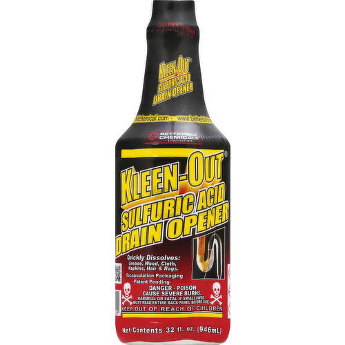 Kleen Out Drain Opener, Sulfuric Acid