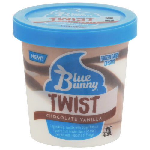 Blue Bunny Frozen Dairy Dessert, Chocolate Vanilla, Twist