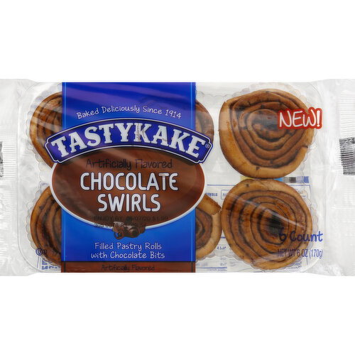 Tastykake Pastry Rolls, Chocolate Swirls