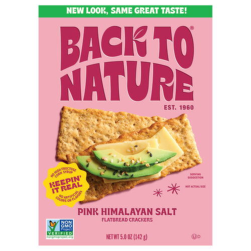 Back to Nature Flatbread Crackers, Pink Himalayan Salt