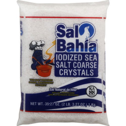 Sal Bahia Sea Salt, Coarse Crystals, Iodized