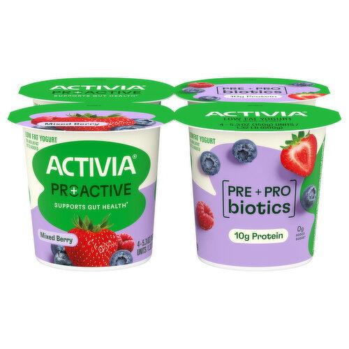 Activia Proactive Mixed Berry Probiotic Low Fat Yogurt