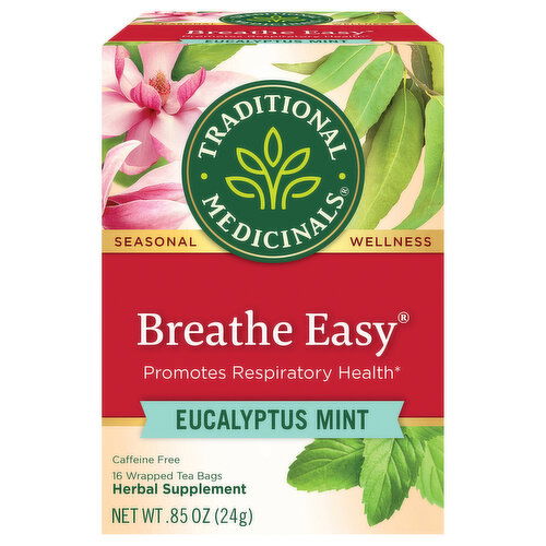 Traditional Medicinals Breathe Easy, Organic, Eucalyptus Mint, Caffeine Free, Tea Bags