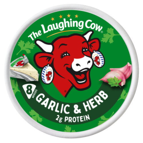 The Laughing Cow Creamy Garlic & Herb Spreadable Cheese Wedges, 5.4 oz Box (8 Count) Image 1 of 7