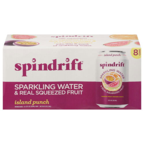 Spindrift Sparkling Water, Unsweetened, Island Punch