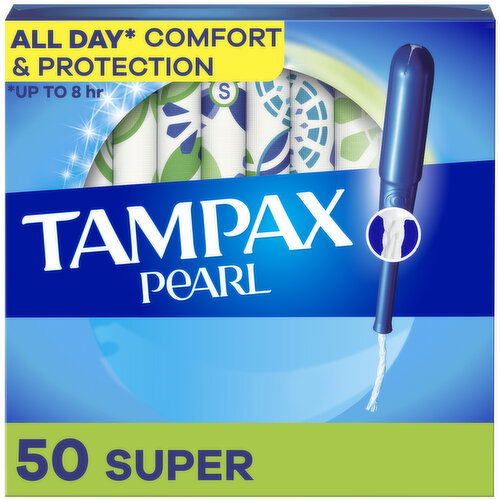 Tampax Pearl Tampons with LeakGuard Braid, Super