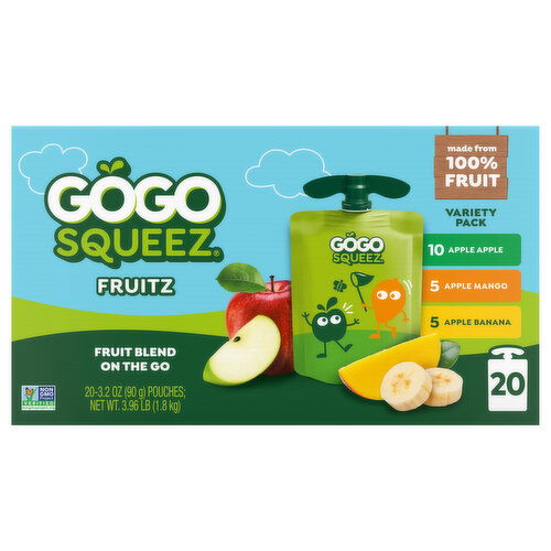 GoGo Squeez Assorted Fruit Blend on The Go Variety Pack