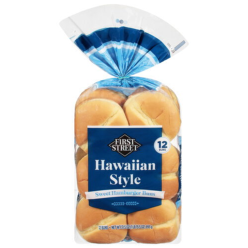 First Street Hawaiian Style Sweet Hamburger Buns