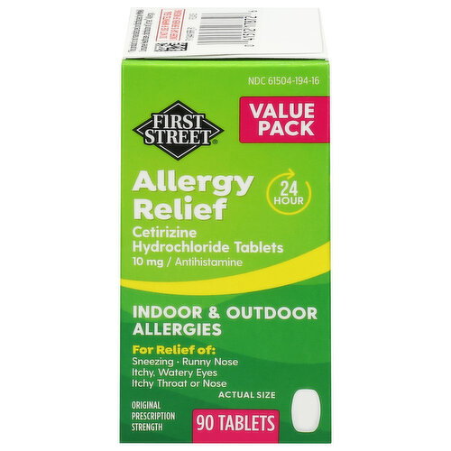First Street Allergy Relief, Indoor & Outdoor, 10 mg, Tablets Image 1 of 5