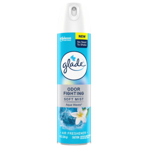 Glade Air Freshener, Odor Fighting, Soft Mist, Aqua Waves