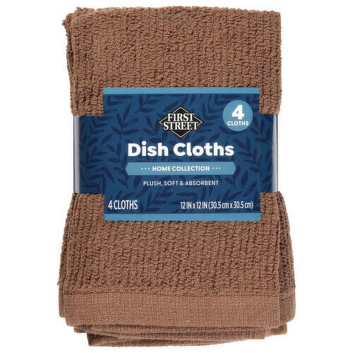 First Street Dish Cloths, Dark Brown