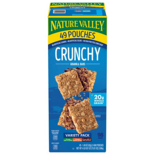 Nature Valley Crunchy Oats'N Honey/Peanut Butter/Oats'N Dark Chocolate Granola Bars Variety Pack Image 1 of 6