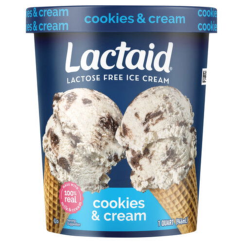Lactaid Lactose Free Cookies & Cream Ice Cream