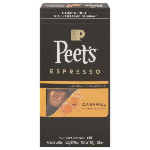 Peet's Coffee, Arabica, Espresso, Caramel, Aluminum Capsules