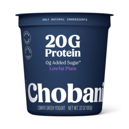 Chobani Yogurt, Greek, Lowfat, Plain