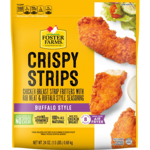 Foster Farms Buffalo Style Crispy Chicken Strips, Frozen Image 1 of 10