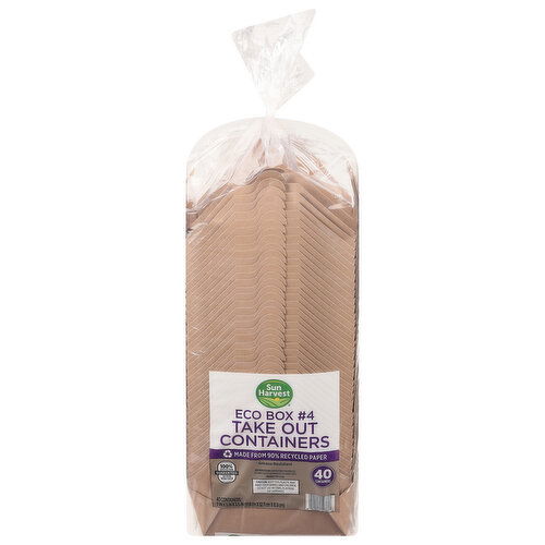 Sun Harvest Take Out Containers, Eco Box No 4