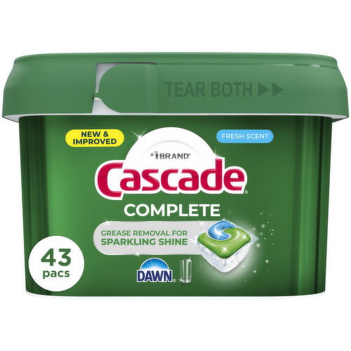 Cascade Cascade Complete Dishwasher Detergent Fresh, 43ct Image 1 of 6
