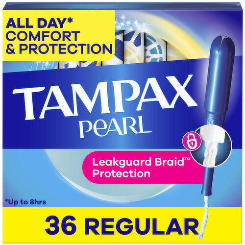 Tampax Pearl Tampons with LeakGuard Braid, Regular