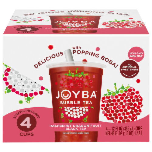 Joyba Raspberry Dragon Fruit Black Tea Bubble Tea