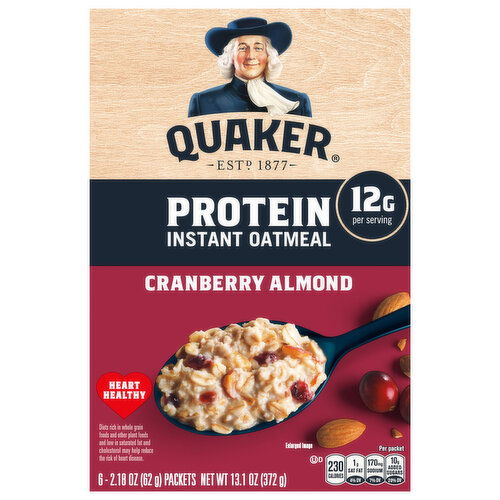 Quaker Protein Cranberry Almond Instant Oatmeal