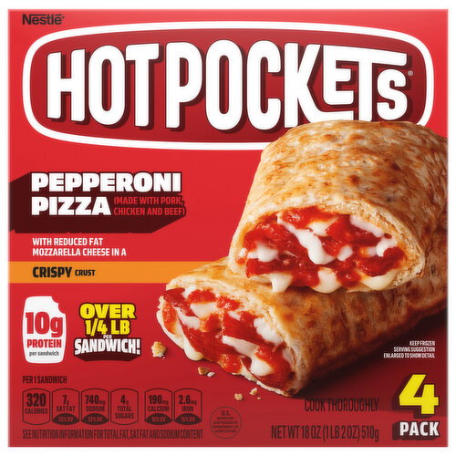 Hot Pockets Crispy Crust Pepperoni Pizza Sandwiches