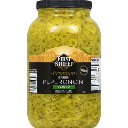 First Street Peperoncini, Greek, Sliced