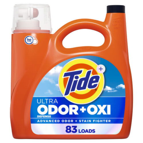 Tide Ultra Odor Defense Plus Oxi Liquid Laundry Detergent, 83 Loads