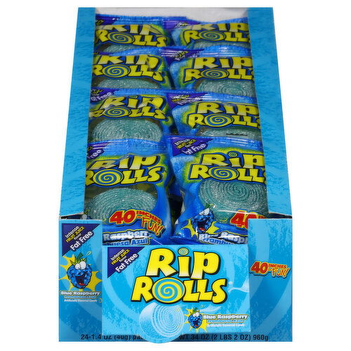 Rip Rolls Candy, Fat Free, Blue Raspberry