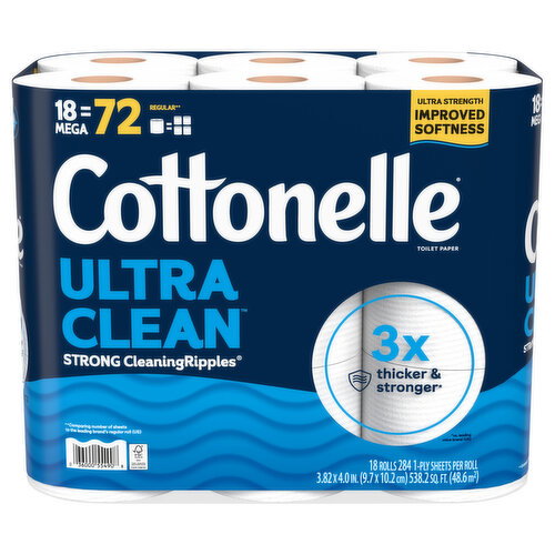 Cottonelle 1-Ply Mega Rolls Toilet Paper Image 1 of 4