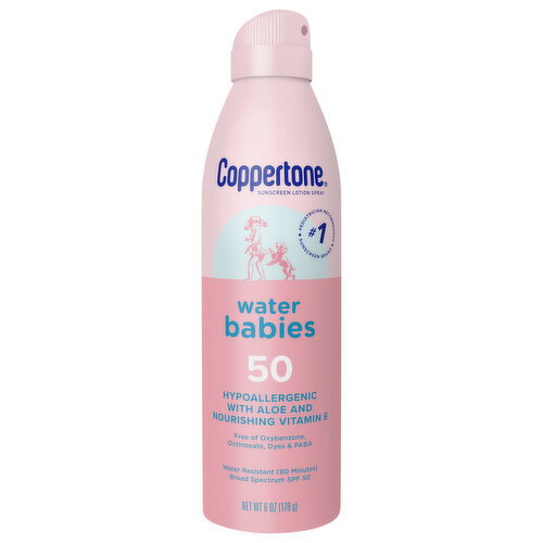 Coppertone Water Babies Broad Spectrum SPF 50 Sunscreen Lotion Spray Image 1 of 5