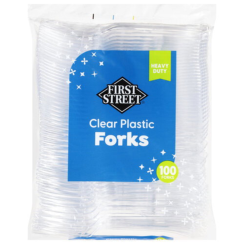First Street Clear Plastic Heavy Duty Forks Image 1 of 4