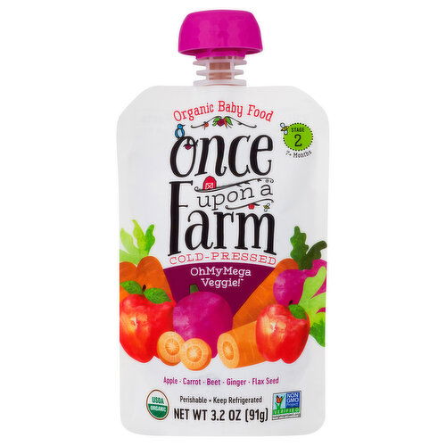 Once Upon a Farm Fruit & Veggie Blend, Organic, OhMyMega Veggie!