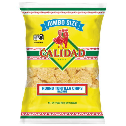 Calidad Round Nachos Tortilla Chips Jumbo Size