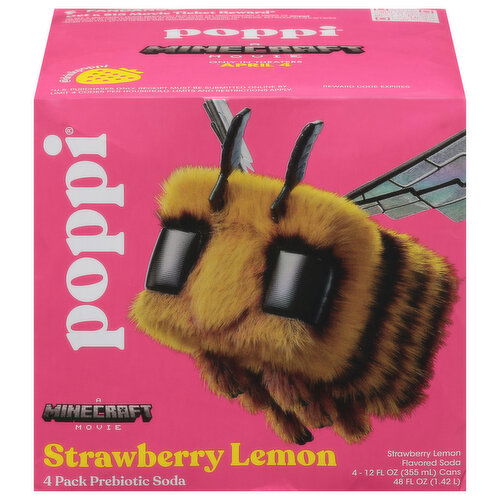 Poppi Prebiotic Soda, Strawberry Lemon