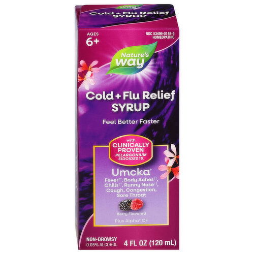 Nature's Way Cold + Flu Relief Syrup, Berry Flavored