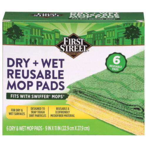 First Street Dry + Wet Reusable Mop Pads