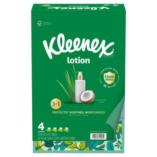 Kleenex Tissues, Coconut + Aloe, 3-Ply