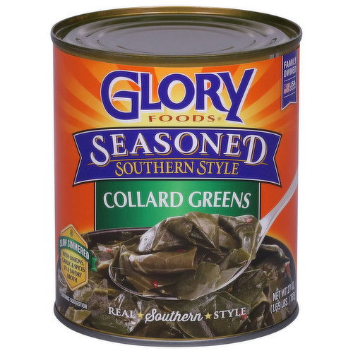 Glory Foods Collard Greens, Southern Style, Seasoned