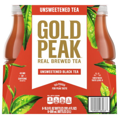 Gold Peak Tea, Unsweetened Black, Real Brewed