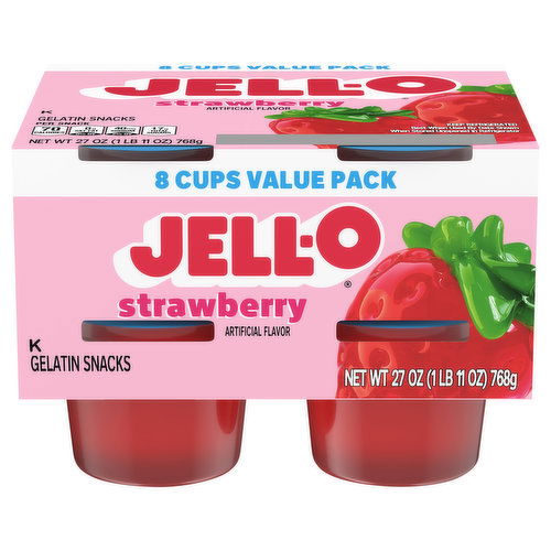 Jell-O Gelatin Snacks, Strawberry, Value Pack