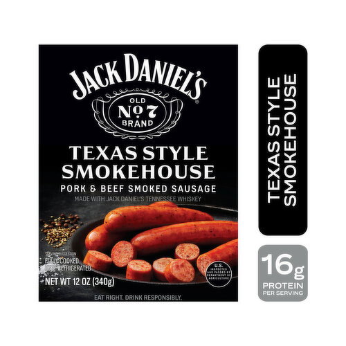 Jack Daniel's Texas Style Smokehouse Pork & Beef Smoked Sausage, 12 oz, 4 Count Image 1 of 5