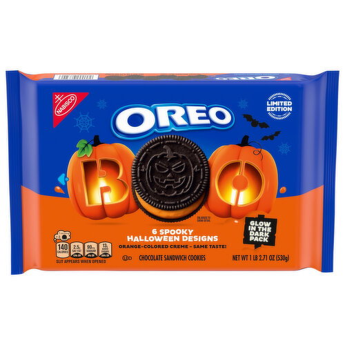 Oreo 6 Spooky Halloween Designs Chocolate Sandwich Cookies Image 1 of 6
