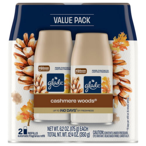Glade Cashmere Woods Automatic Fragrance Refill Value Pack