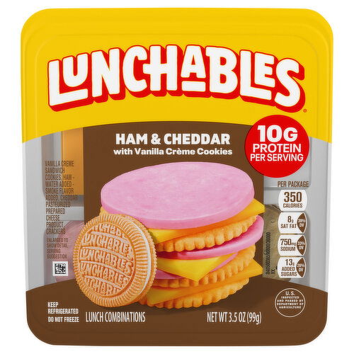 Lunchables Ham & Cheddar with Vanilla Creme Cookies Lunch Combinations