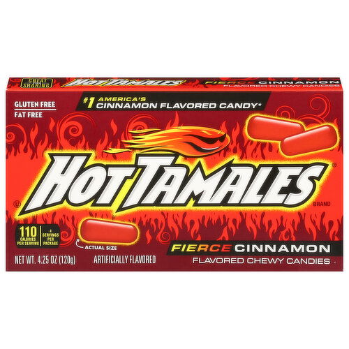 Hot Tamales Candies, Chewy, Fierce Cinnamon Flavored