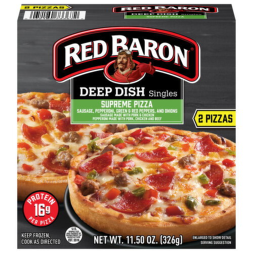 Red Baron Singles Deep Dish Supreme Pizza Image 1 of 6