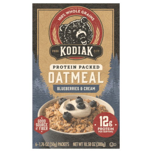 Kodiak Oatmeal, Protein Packed, Blueberries & Cream