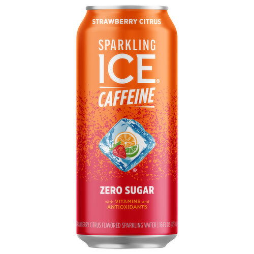 Sparkling Ice Zero Sugar Caffeine Strawberry Citrus Sparkling Water