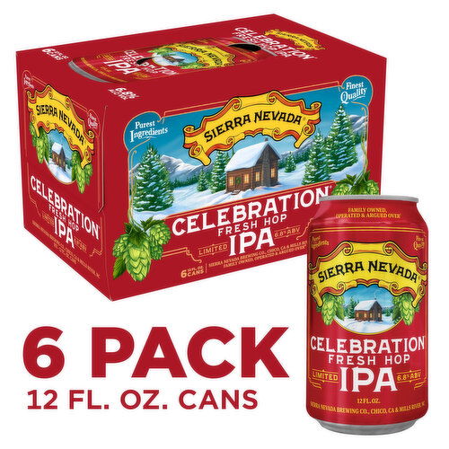 Sierra Nevada Celebration Fresh Hop IPA Craft Beer 6 Pack (12oz Cans)